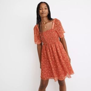 Madewell Seersucker Lucie Tie-Back Mini Dress in Piazza Floral